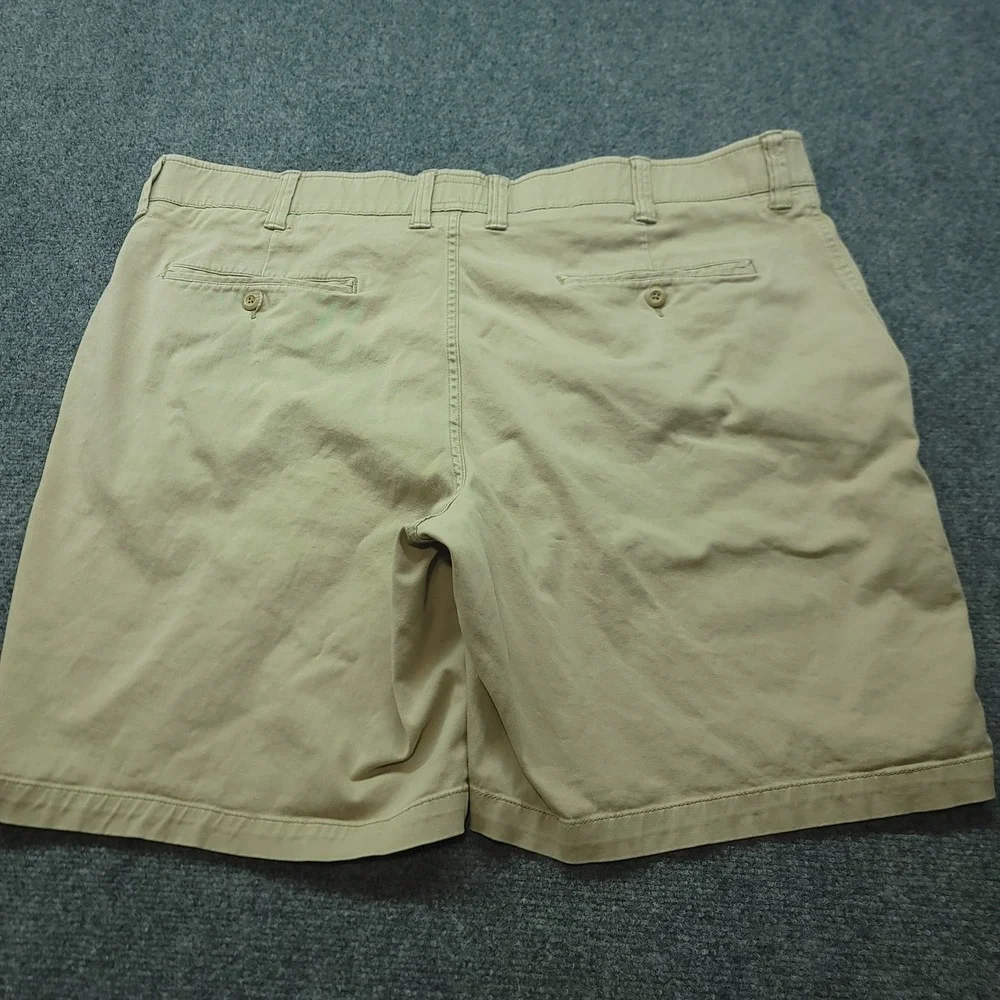 Foundry Supply Co Men Big 48 Khaki Tan Comfort Stretch Chino Shorts Cotton Blend